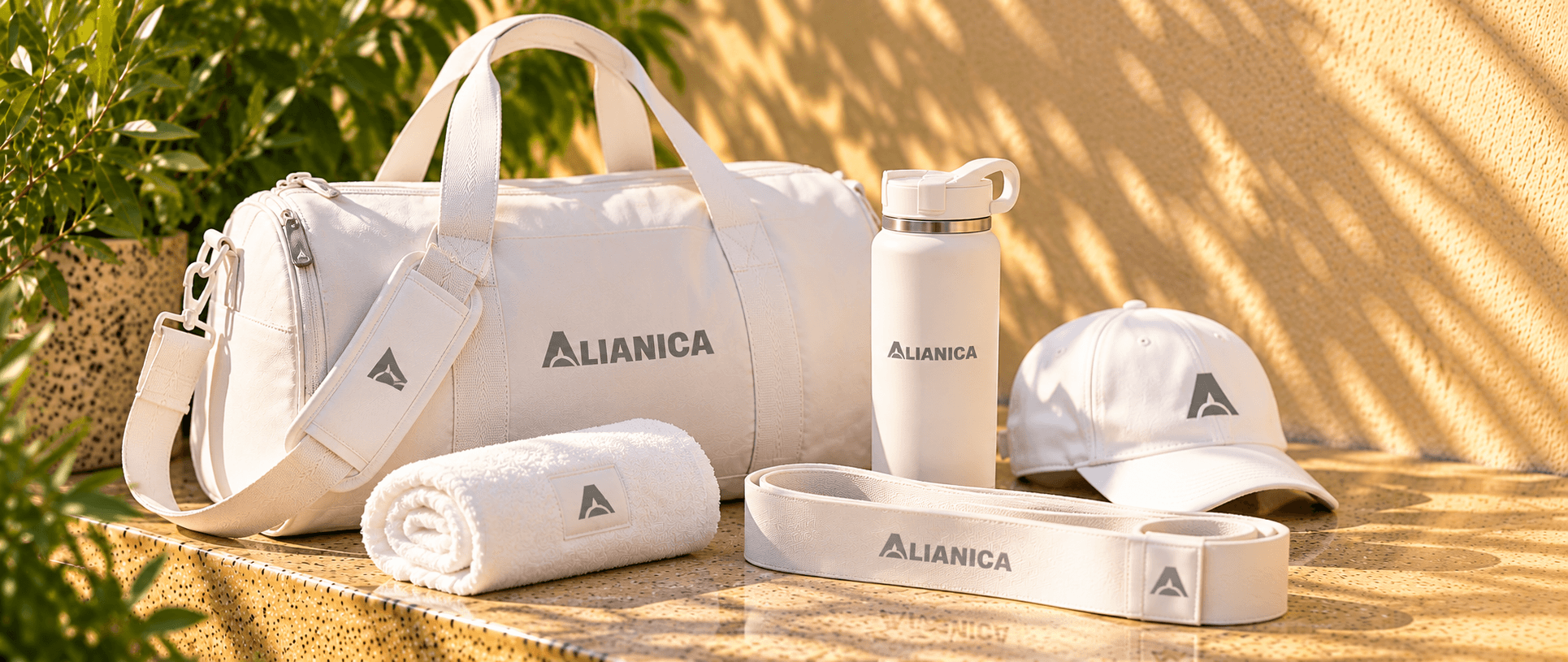 Фирменный мерч ALIANICA: сумка, кепка, бутылка и полотенце